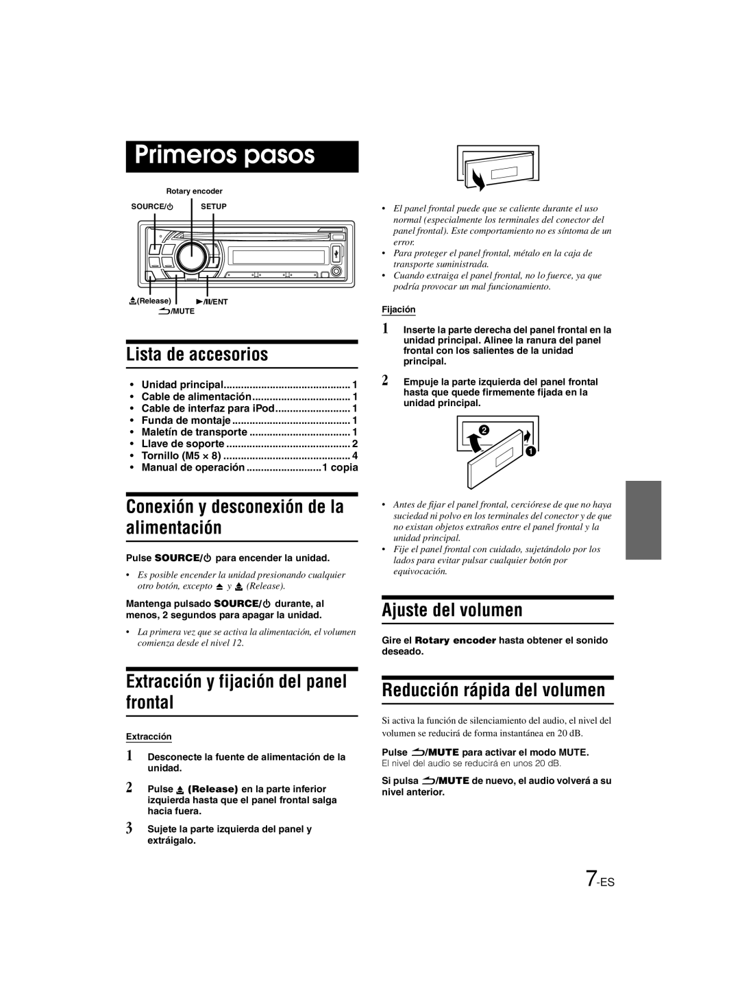 Alpine 68-16909Z79-A, CDE-121 owner manual Primeros pasos 