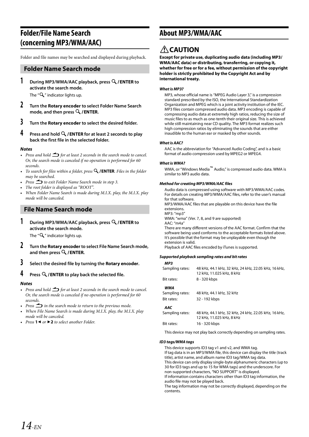 Alpine 68-21627Z10-A owner manual About MP3/WMA/AAC 