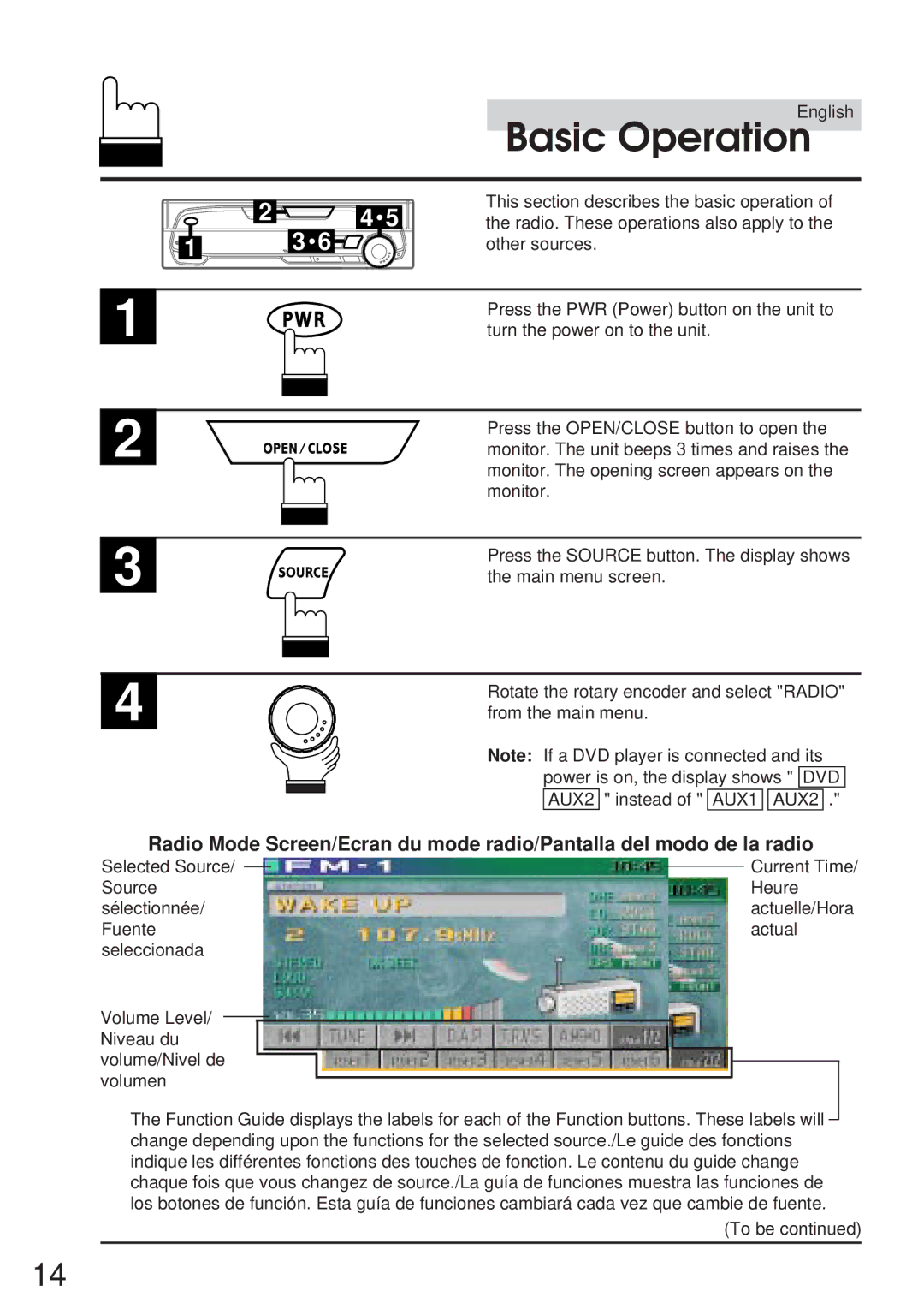 Alpine 68P21523Y62-B owner manual Basic Operation 