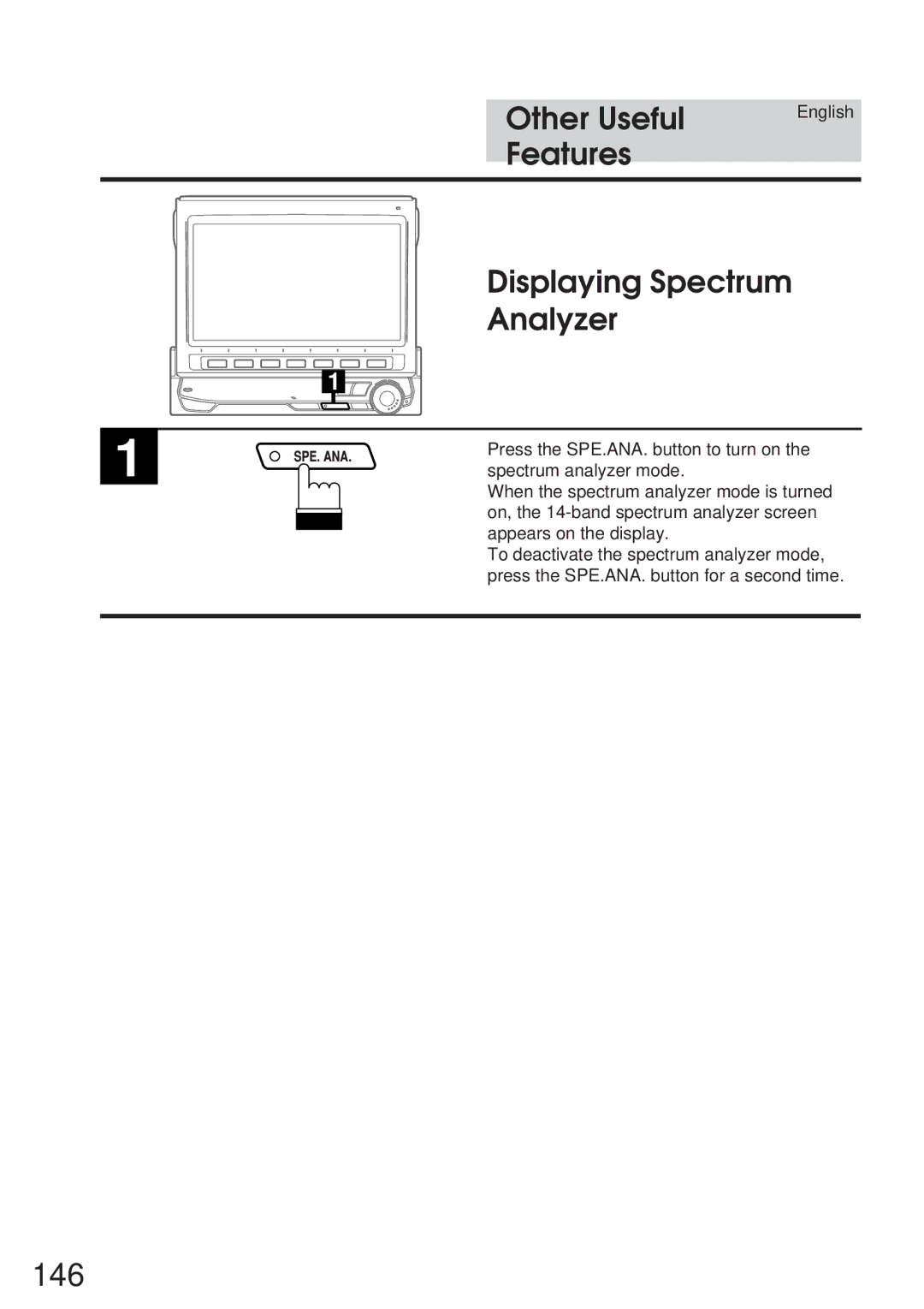 Alpine 68P21523Y62-B owner manual 146, Other Useful Features, Displaying Spectrum, Analyzer 