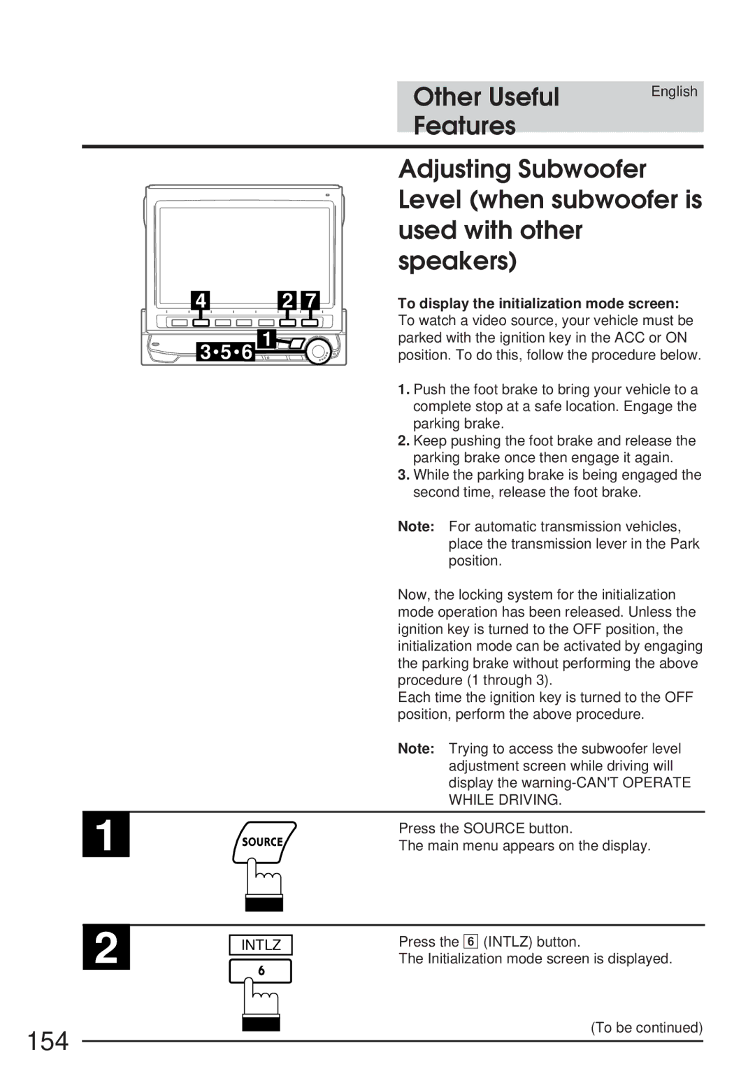 Alpine 68P21523Y62-B owner manual 154, Intlz 