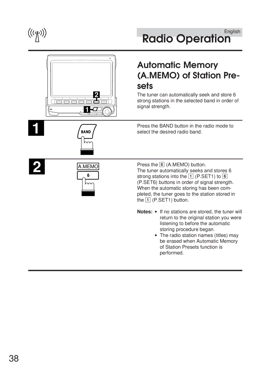 Alpine 68P21523Y62-B owner manual Automatic Memory, Memo of Station Pre, Sets 