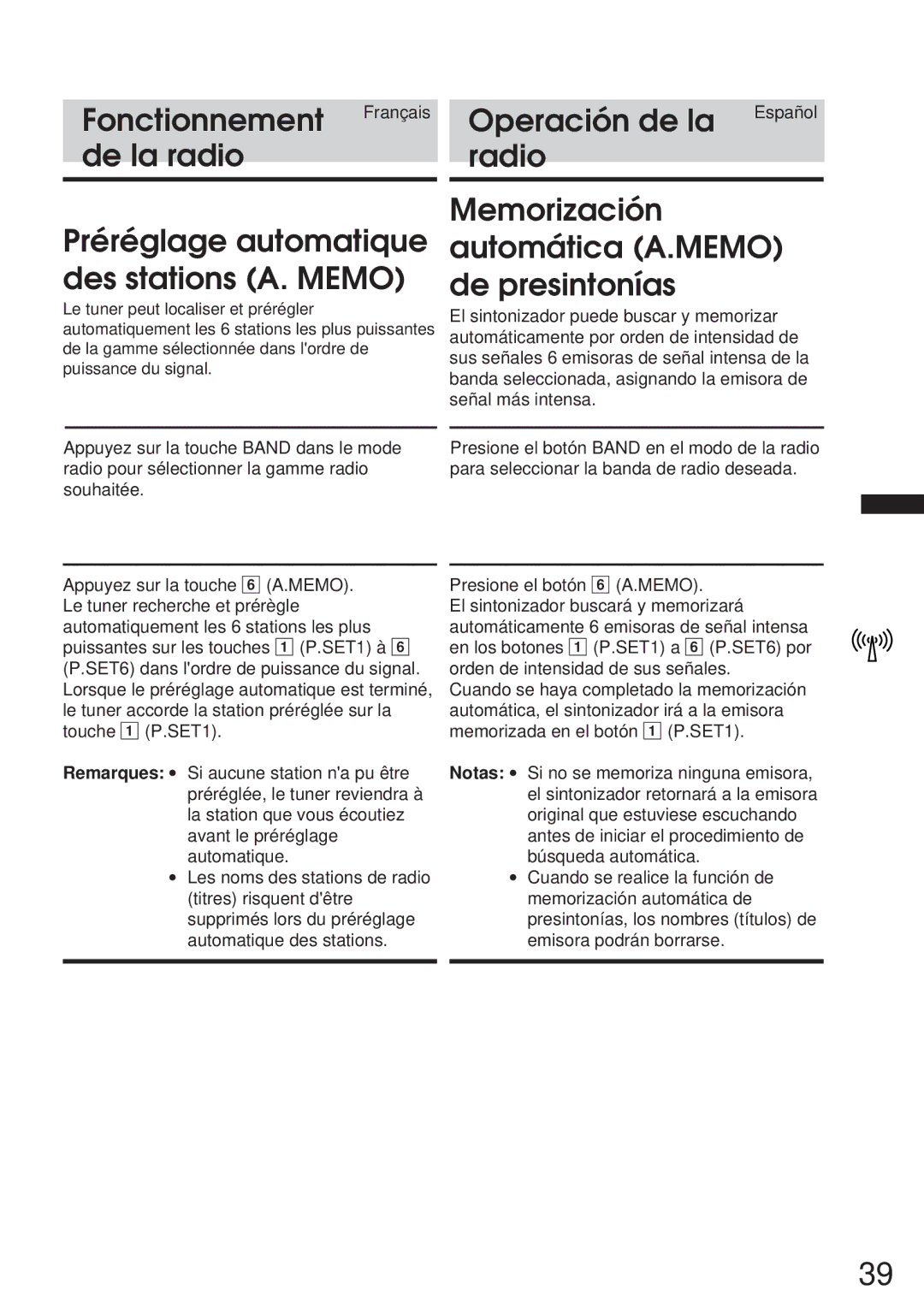 Alpine 68P21523Y62-B owner manual Memorización automática A.MEMO de presintonías 