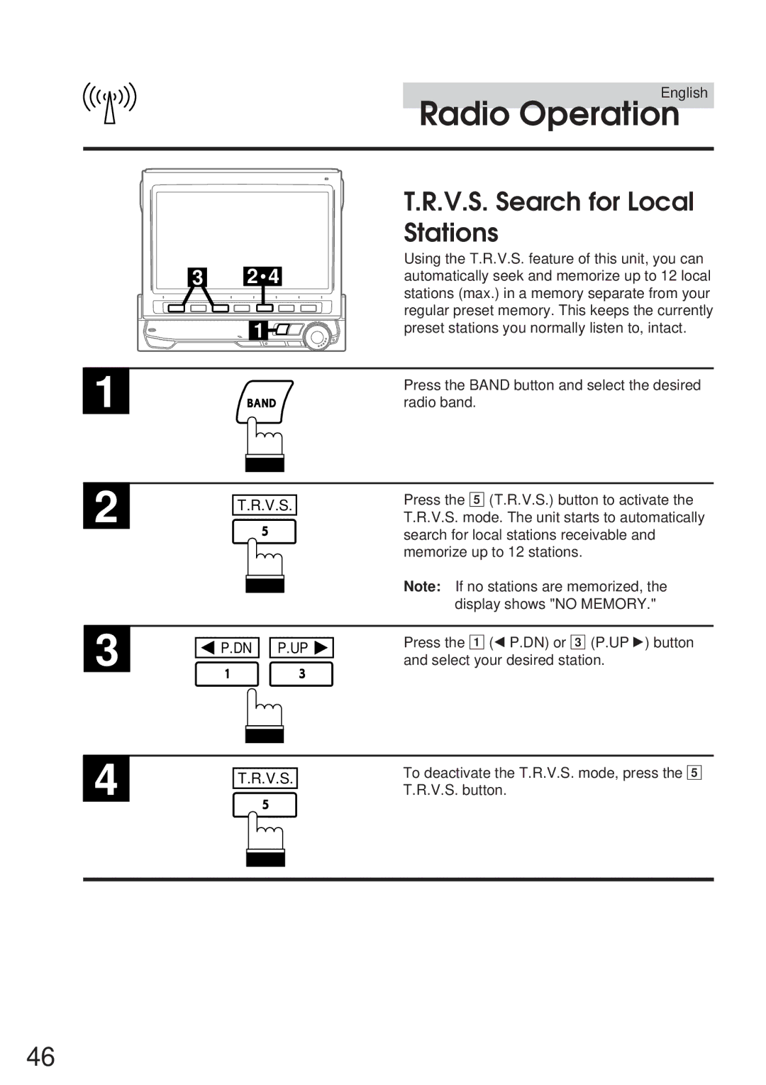 Alpine 68P21523Y62-B owner manual V.S. Search for Local, Stations 