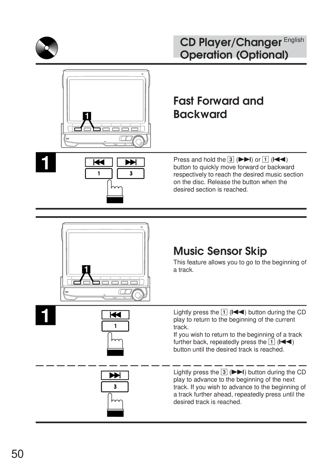 Alpine 68P21523Y62-B owner manual Music Sensor Skip 