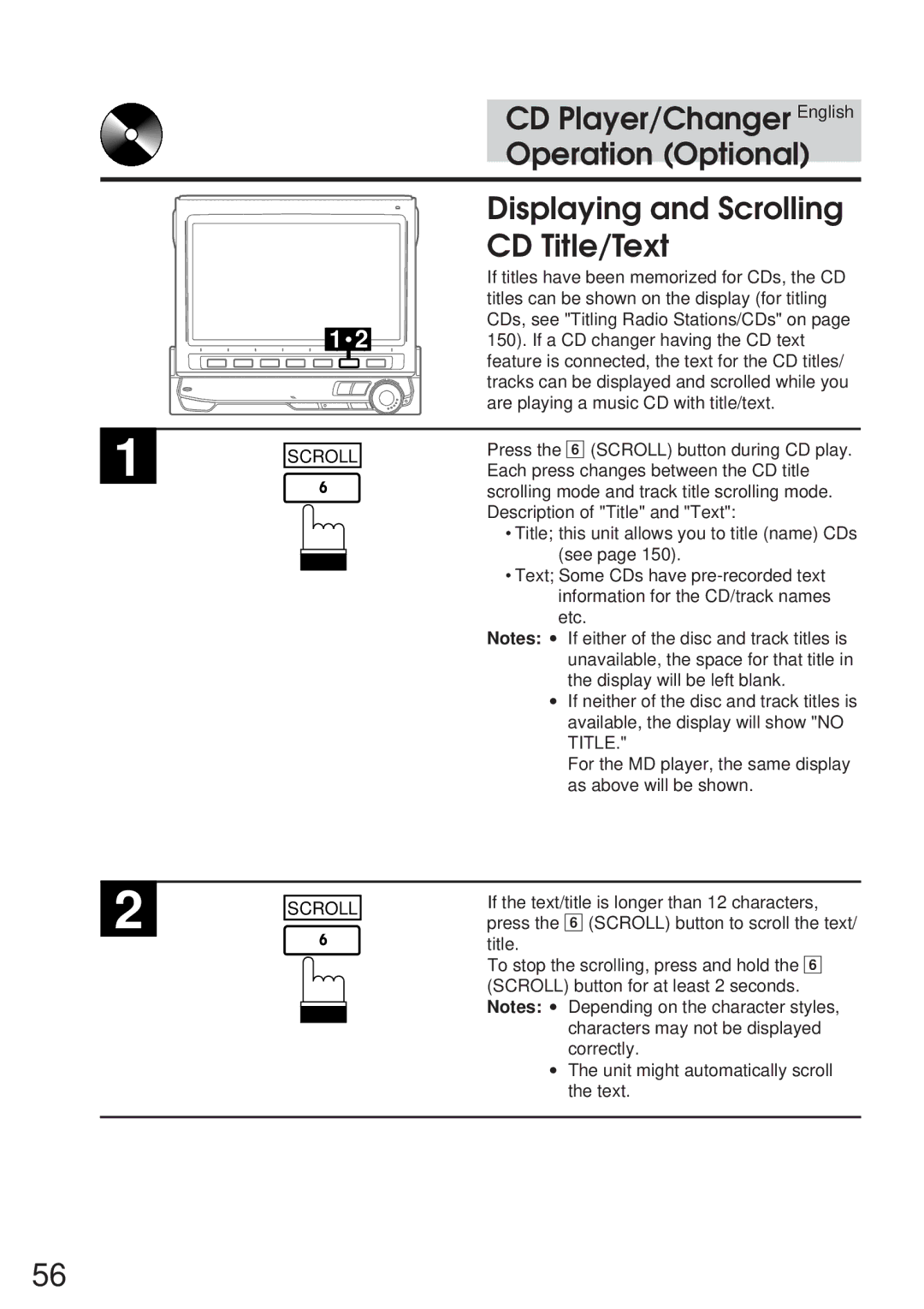 Alpine 68P21523Y62-B owner manual Scroll 