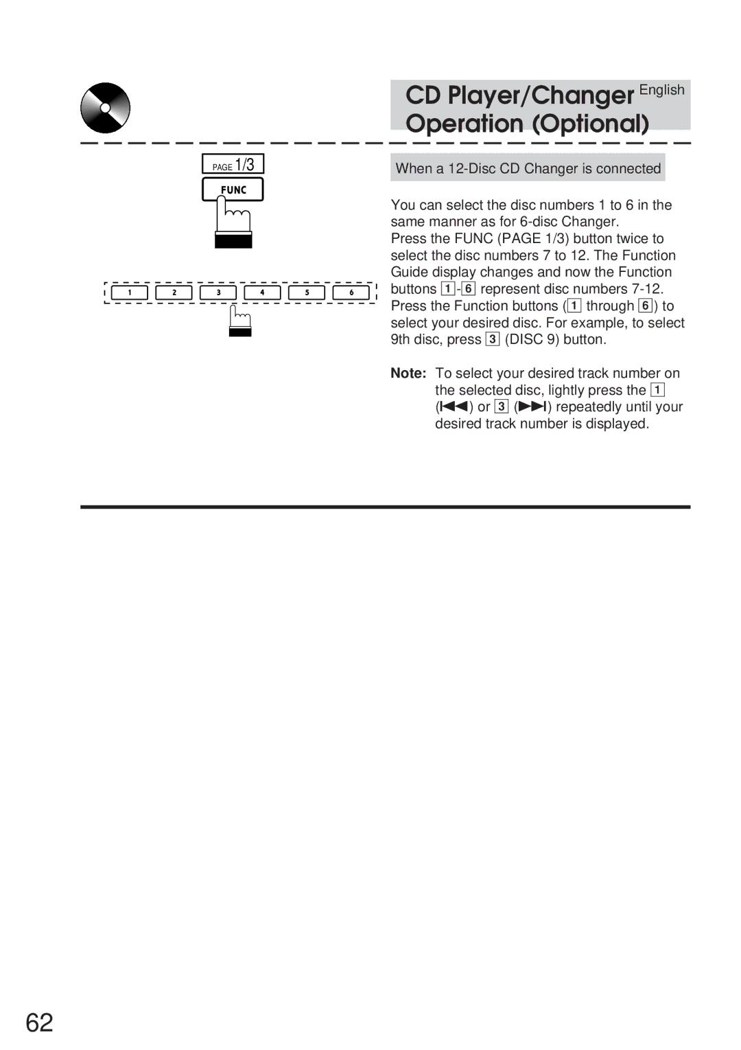 Alpine 68P21523Y62-B owner manual CD Player/Changer English Operation Optional 