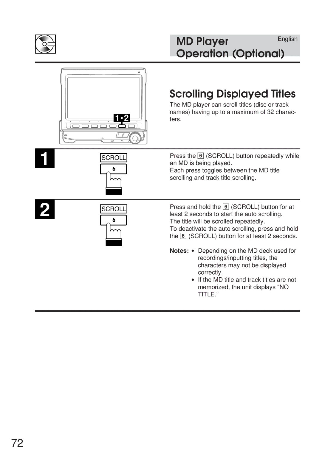 Alpine 68P21523Y62-B owner manual Scrolling Displayed Titles 