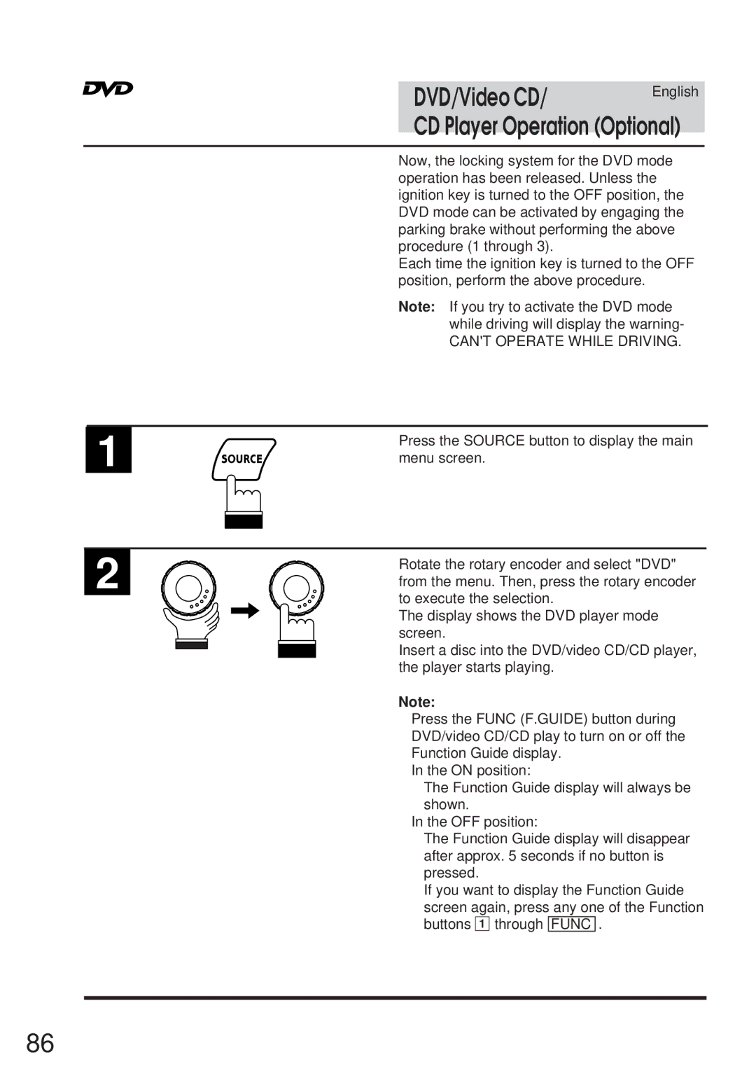 Alpine 68P21523Y62-B owner manual Cant Operate While Driving 