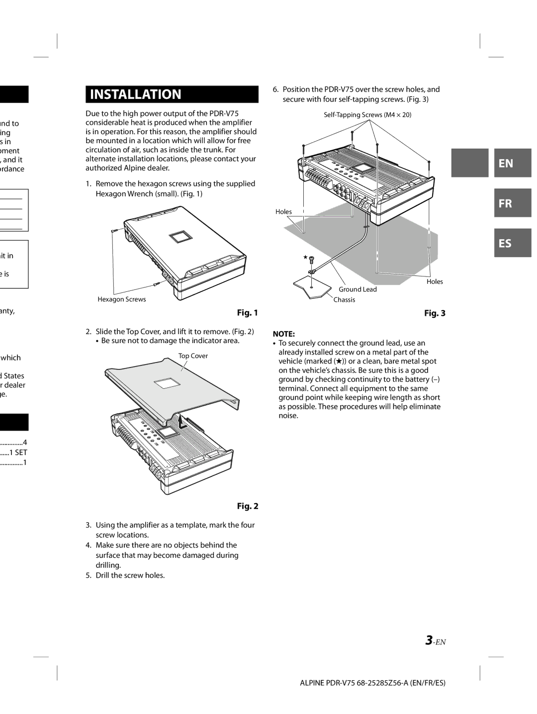 Alpine alpine owner manual Installation, Und to ing, Anty Which States r dealer ge SET 