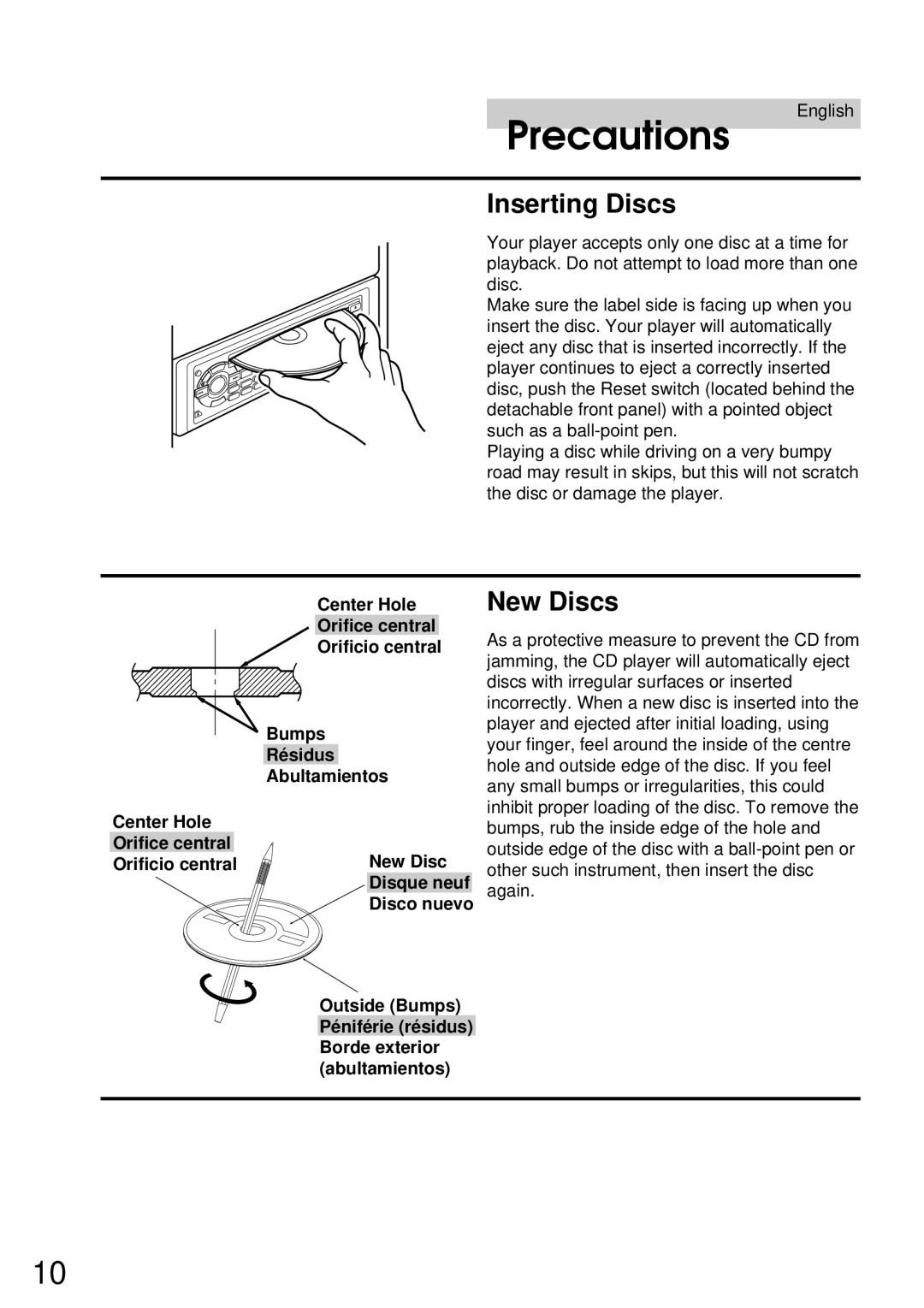 Alpine CDA-7832R owner manual Inserting Discs, New Discs 