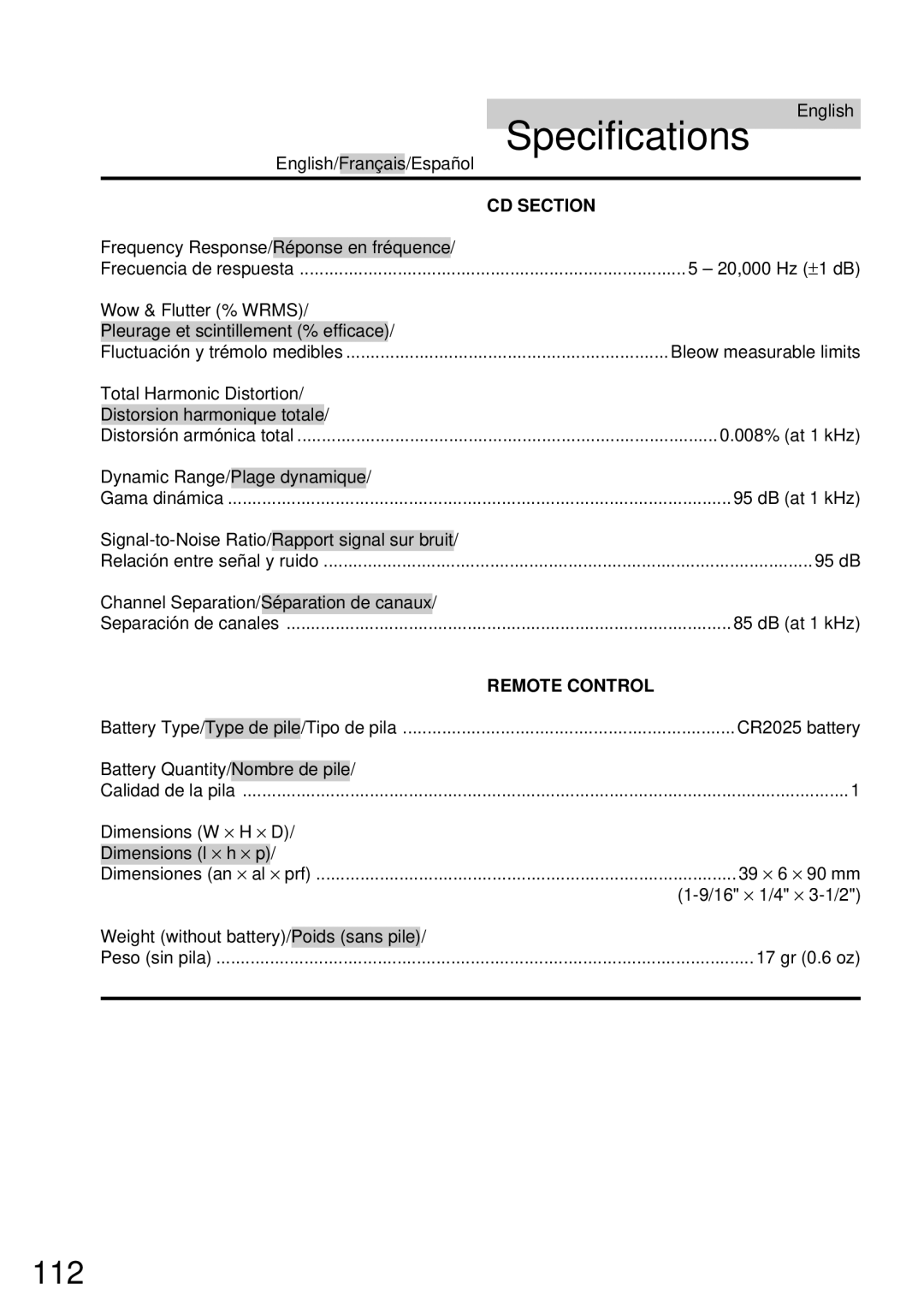 Alpine CDA-7832R owner manual CD Section, Remote Control 