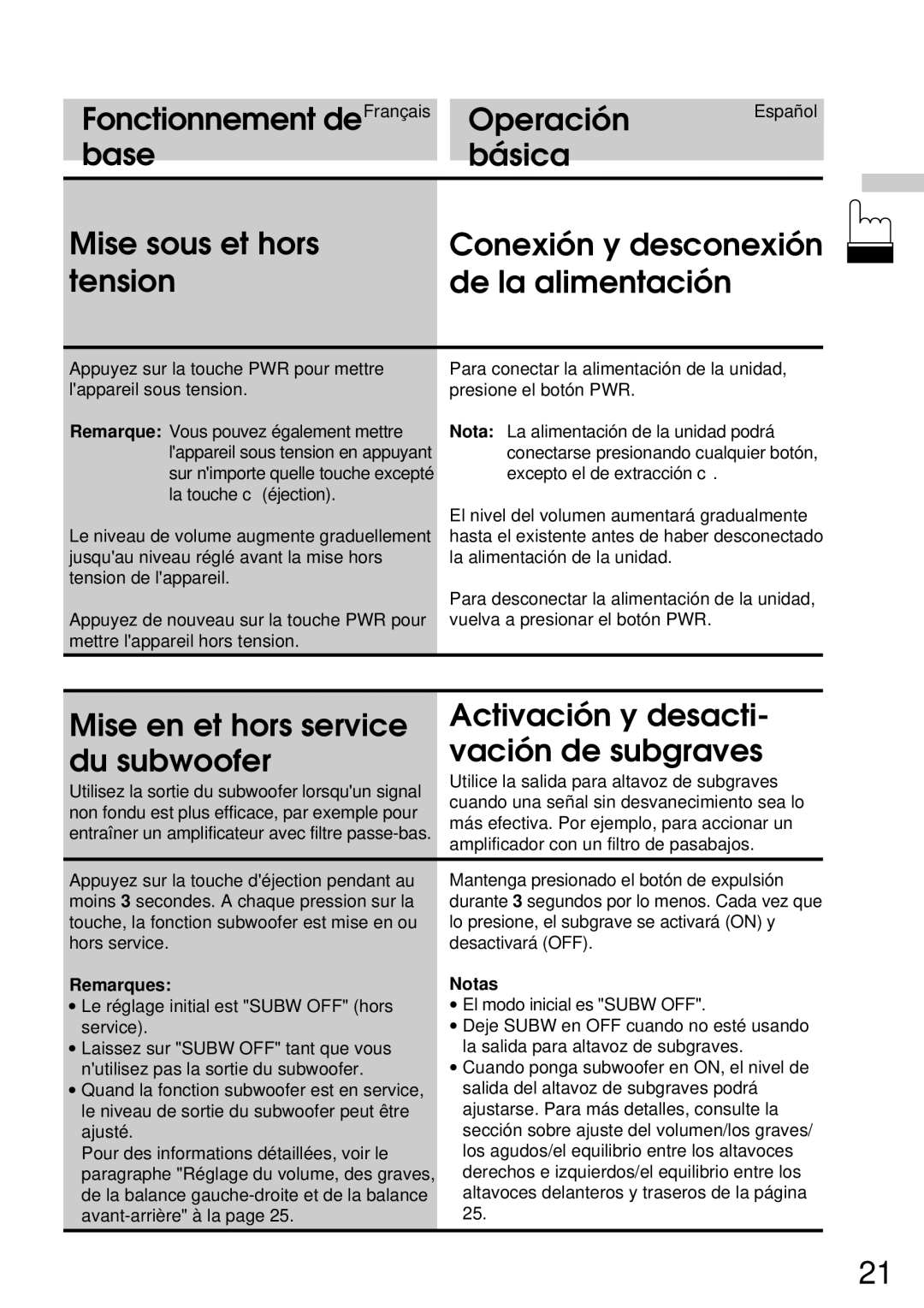 Alpine CDA-7832R owner manual Remarques Notas 