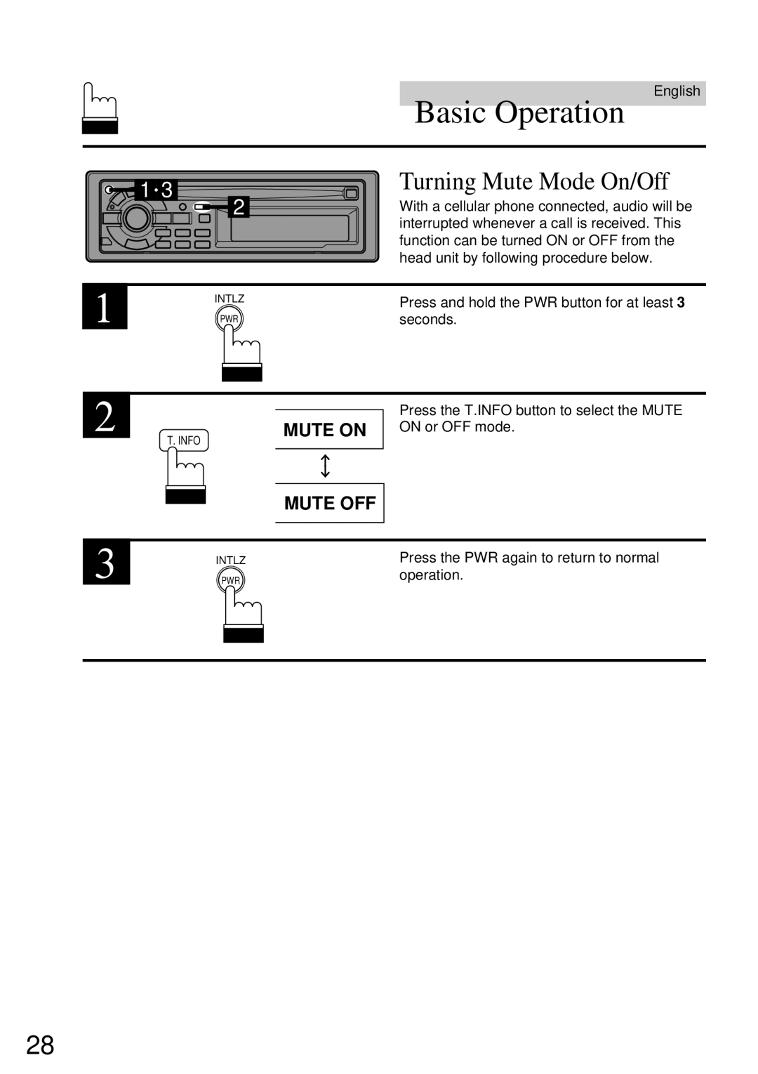 Alpine CDA-7832R owner manual Turning Mute Mode On/Off 