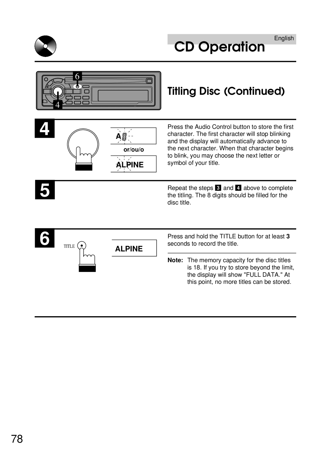 Alpine CDA-7832R owner manual CD Operation 