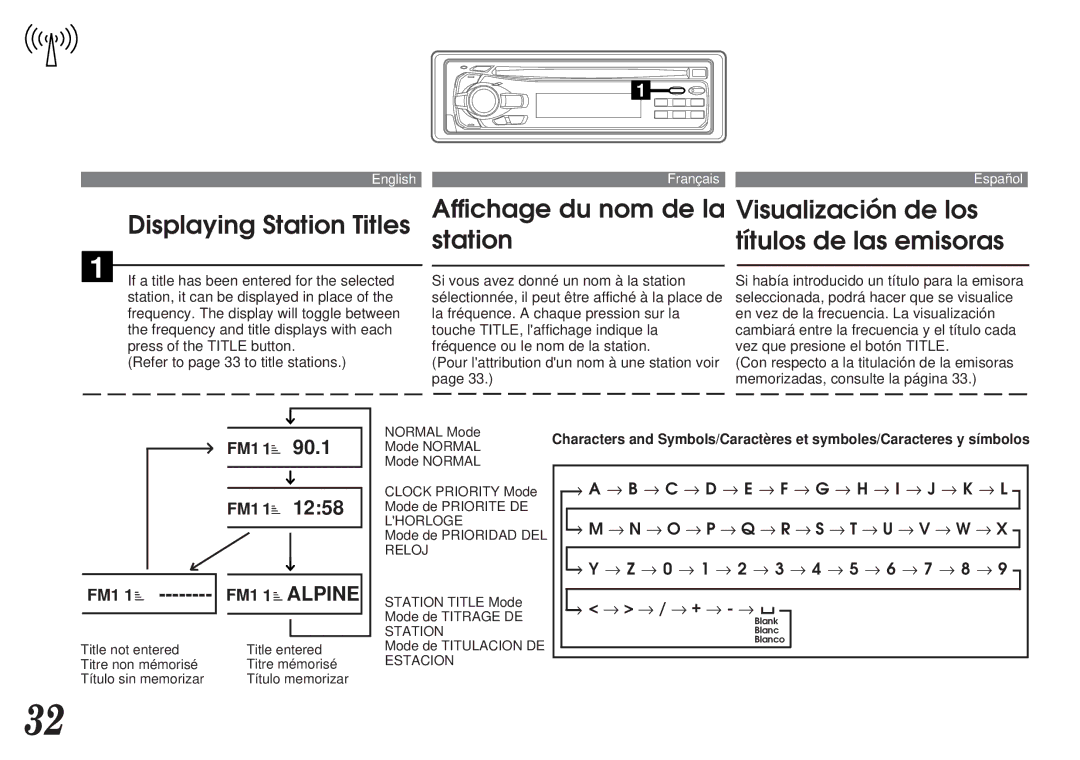 Alpine CDA-7839, CDA-7838 owner manual FM1 1 Alpine 