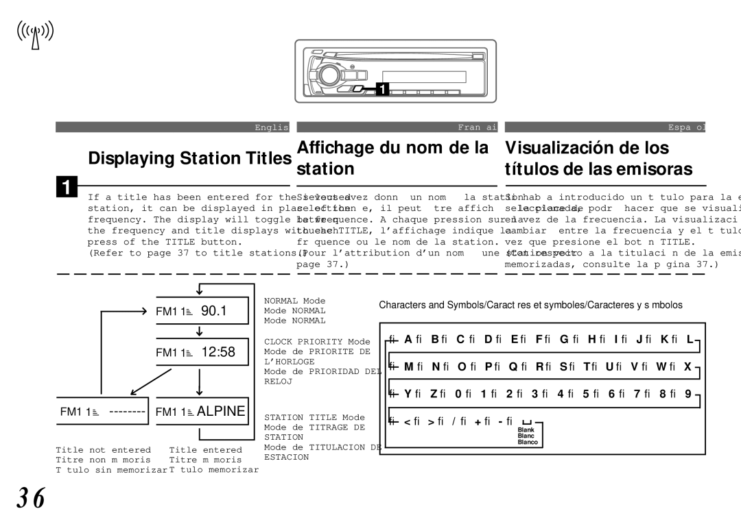 Alpine cda-7840 owner manual FM1 1 Alpine 