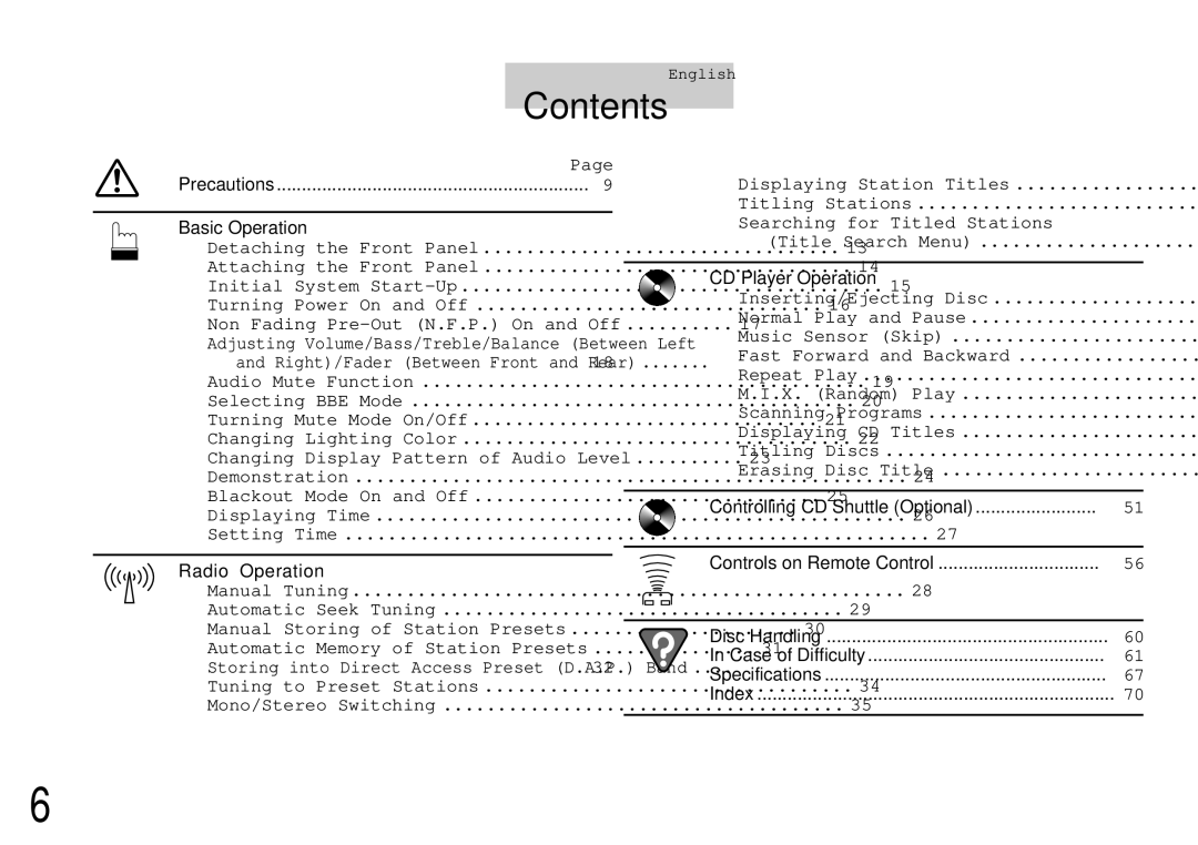 Alpine cda-7840 owner manual Contents 