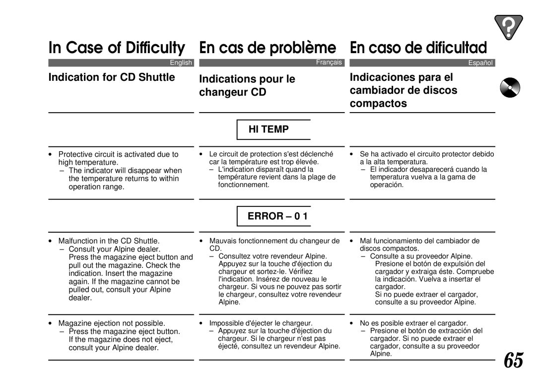 Alpine cda-7840 owner manual HI Temp 