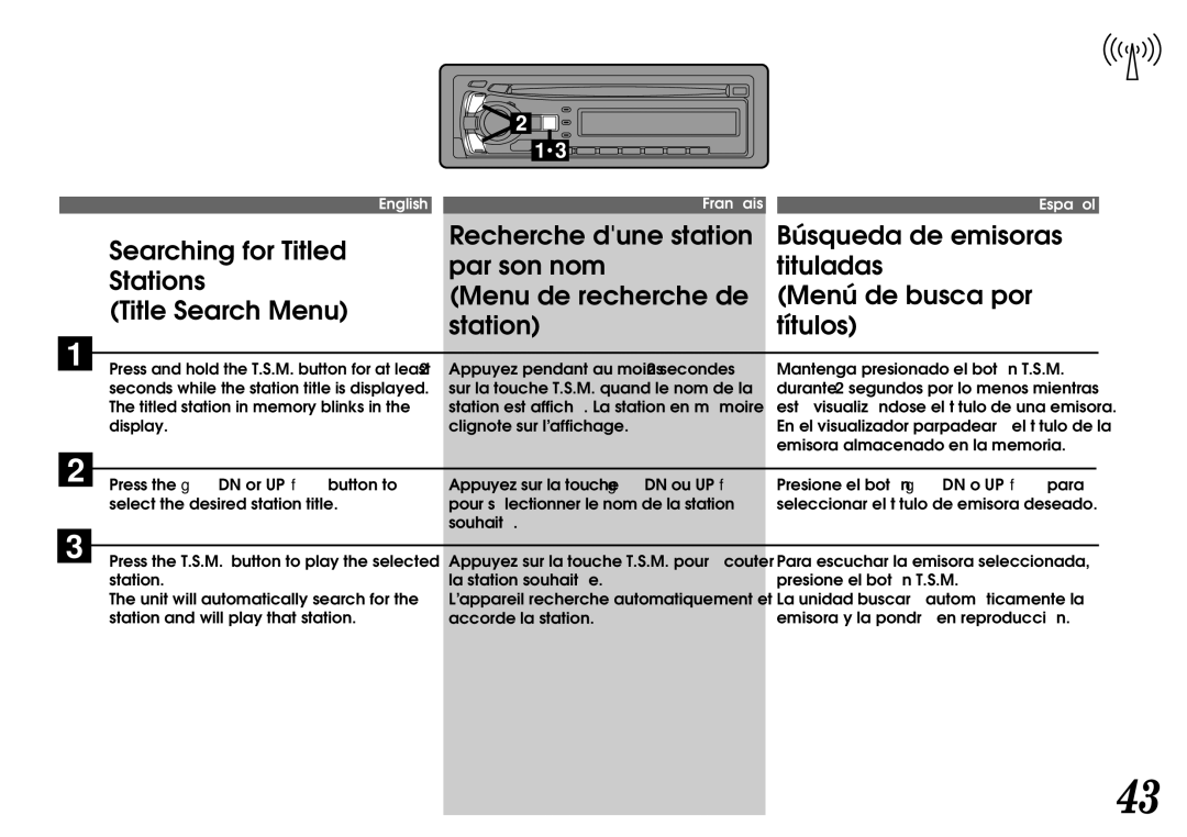 Alpine CDA-7842, CDA-7940 owner manual Seconds while the station title is displayed 