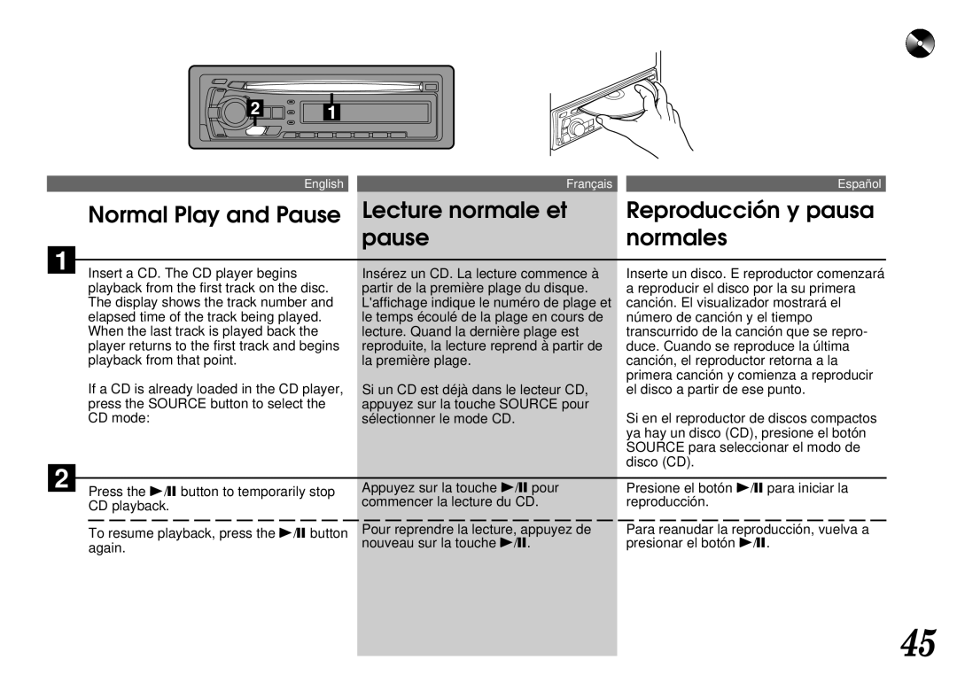 Alpine CDA-7842, CDA-7940 owner manual English Français Español 