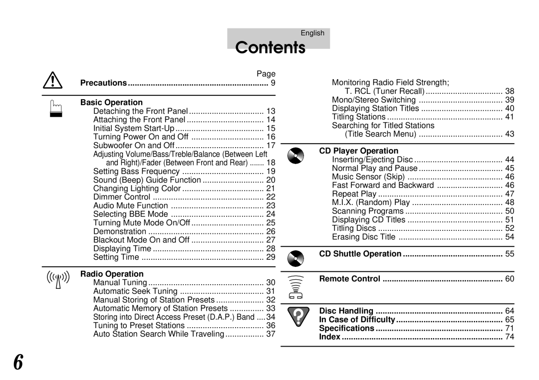 Alpine CDA-7940, CDA-7842 owner manual Contents 