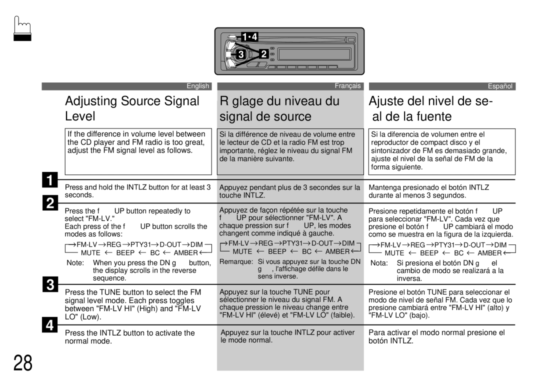 Alpine CDA-7944R, CDA-7842R owner manual Cambio de modo se realizará a la Sequence 