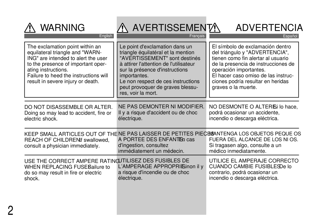 Alpine CDA-7944R, CDA-7842R owner manual Advertencia 