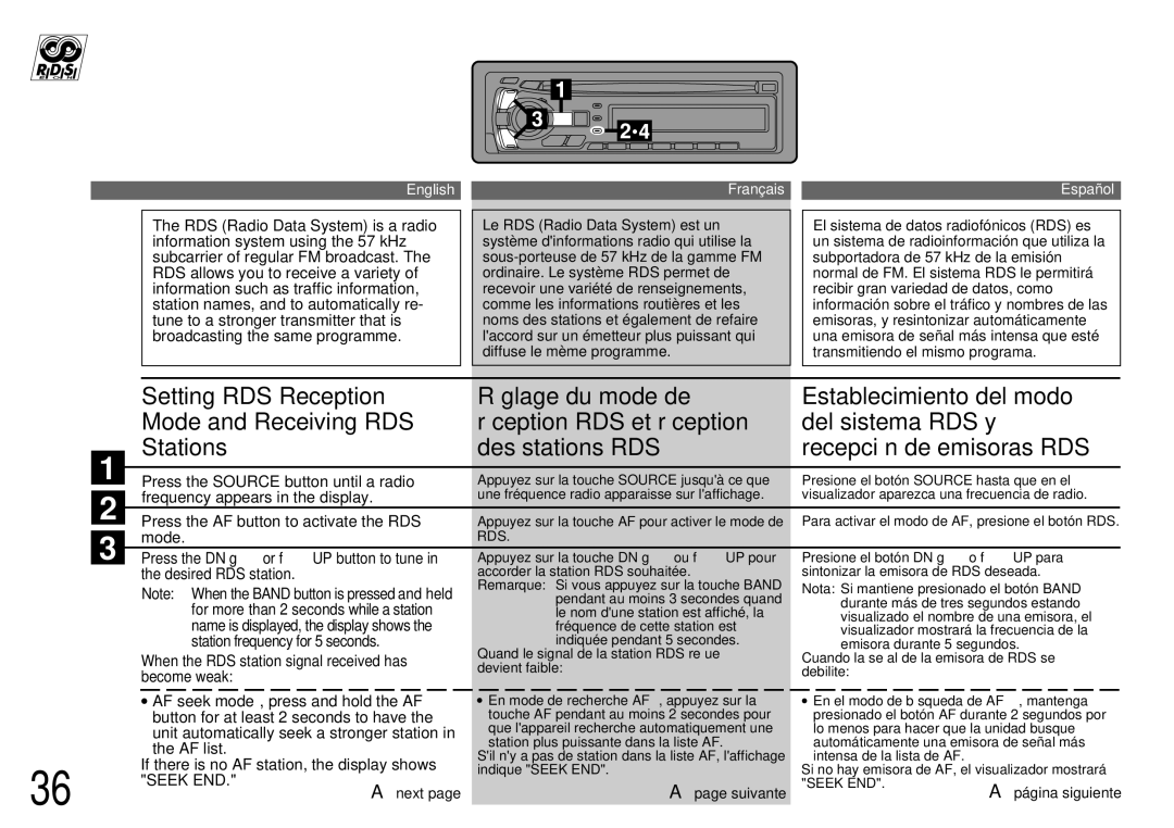 Alpine CDA-7944R, CDA-7842R owner manual Seek END 