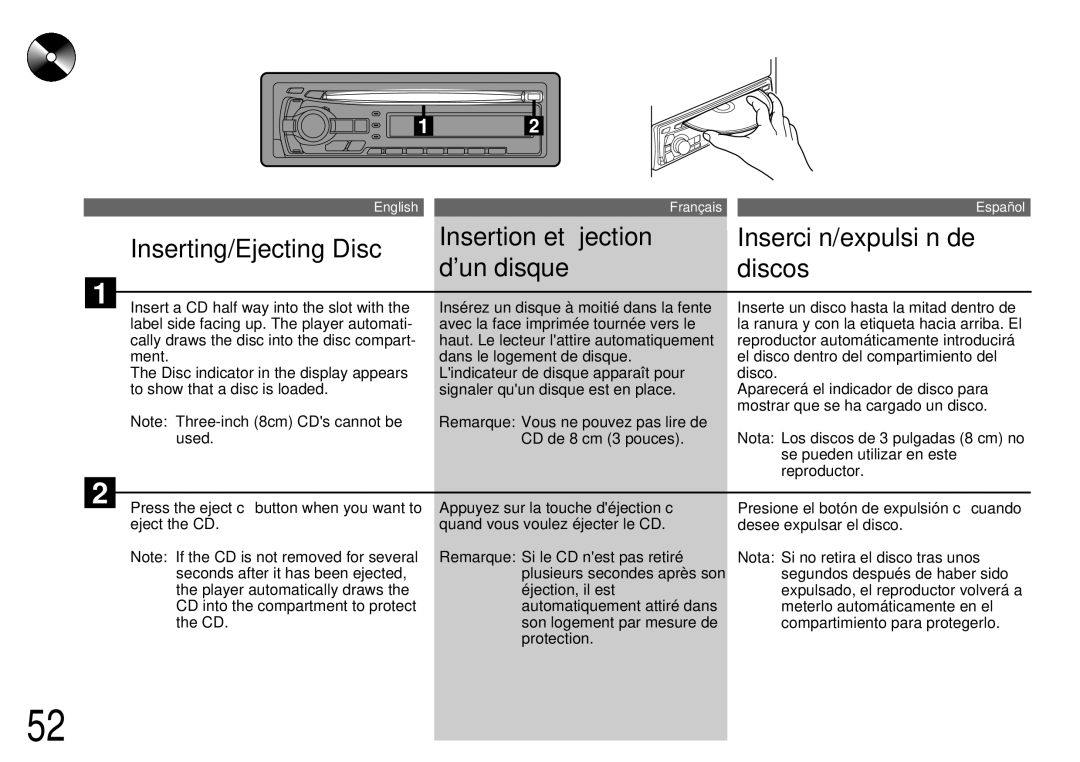 Alpine CDA-7944R, CDA-7842R owner manual English Français Español 