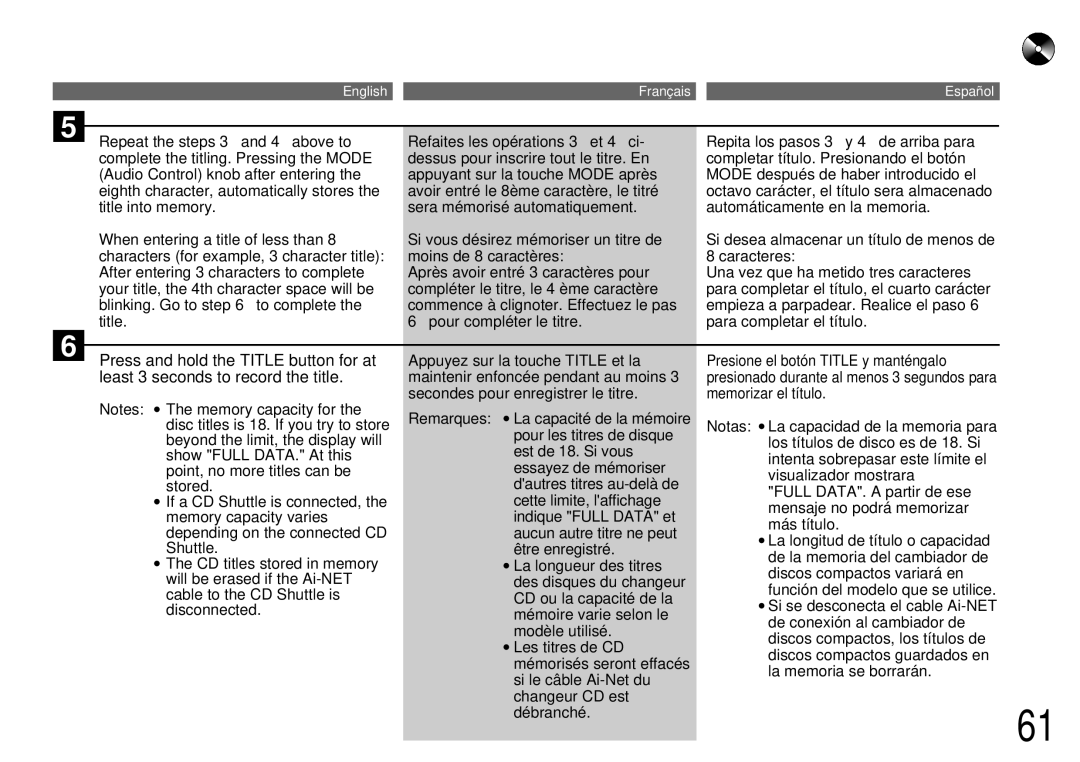 Alpine CDA-7842R, CDA-7944R owner manual English Français Español 