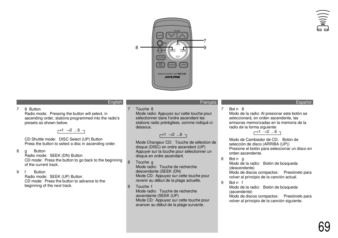 Alpine CDA-7842R, CDA-7944R owner manual Button 