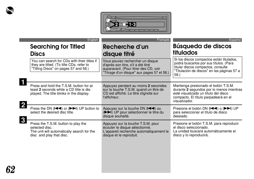 Alpine CDA-7844 owner manual EnglishFrançaisEspañol 