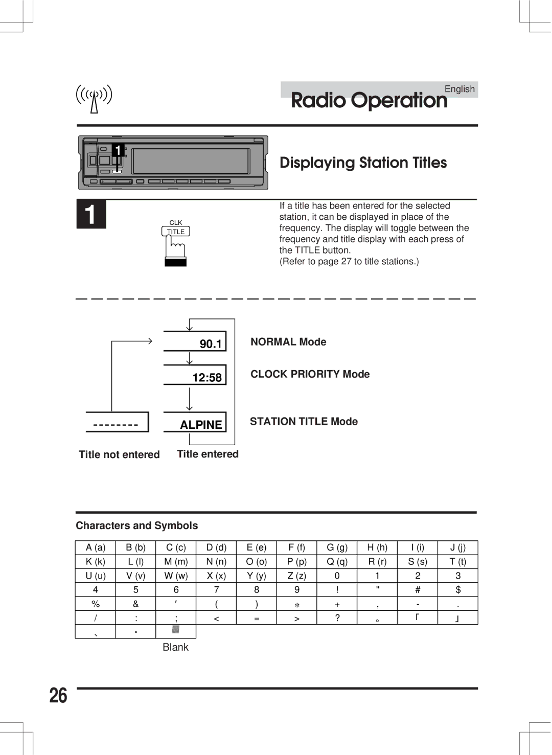 Alpine CDA-7846E owner manual Displaying Station Titles, Alpine 