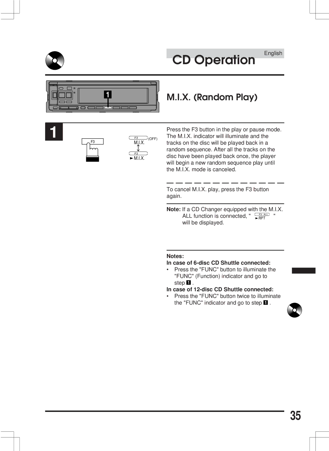 Alpine CDA-7846E owner manual X. Random Play 