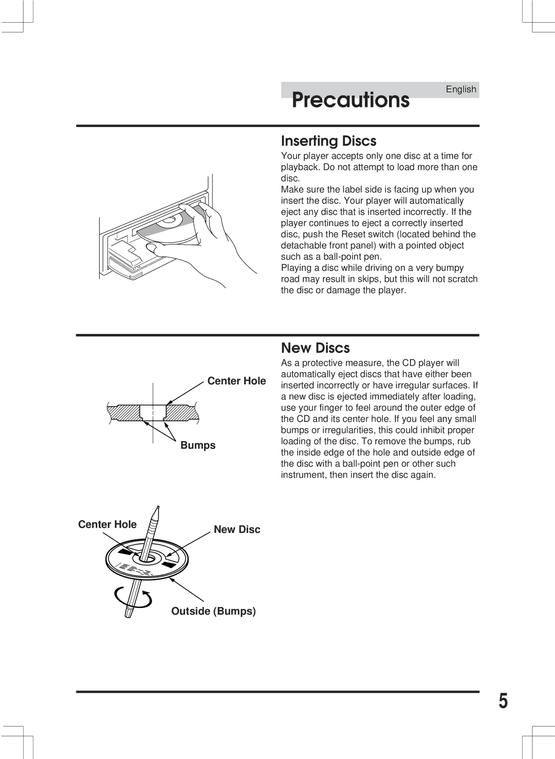 Alpine CDA-7846E owner manual Inserting Discs 