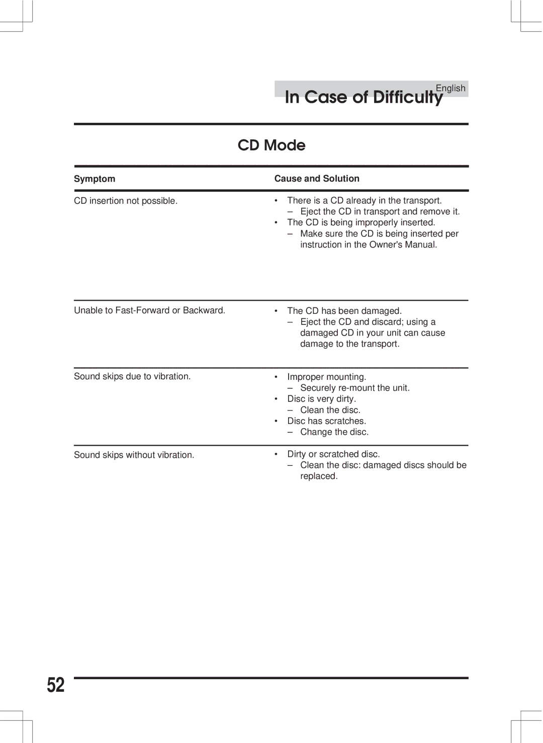 Alpine CDA-7846E owner manual CD Mode 