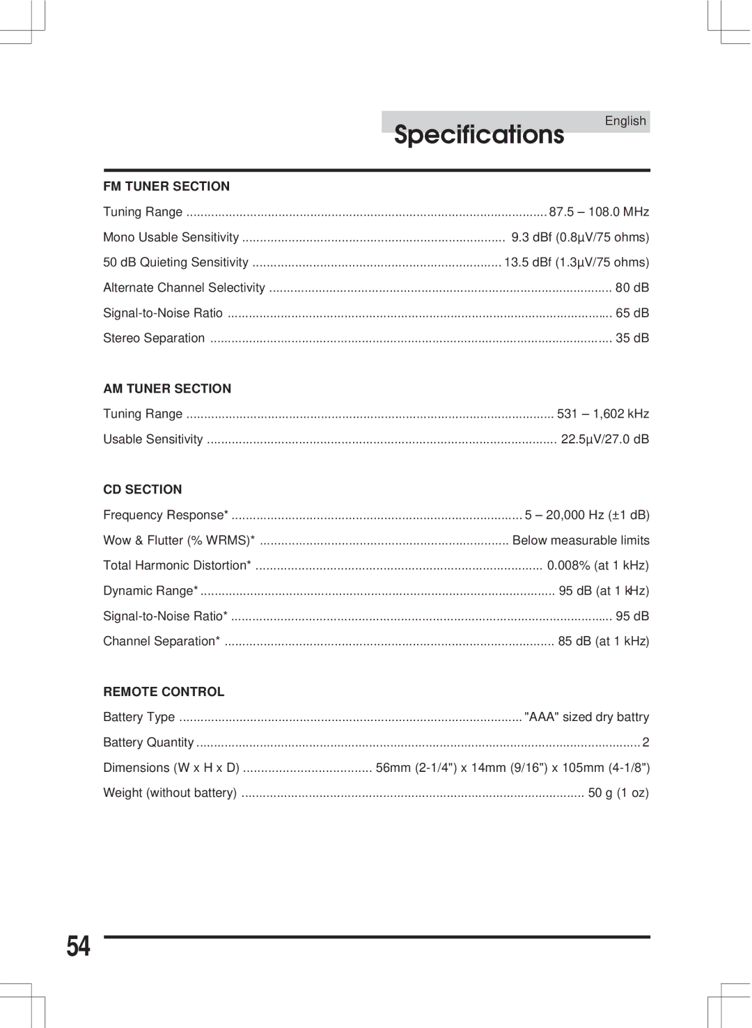 Alpine CDA-7846E owner manual Specifications 