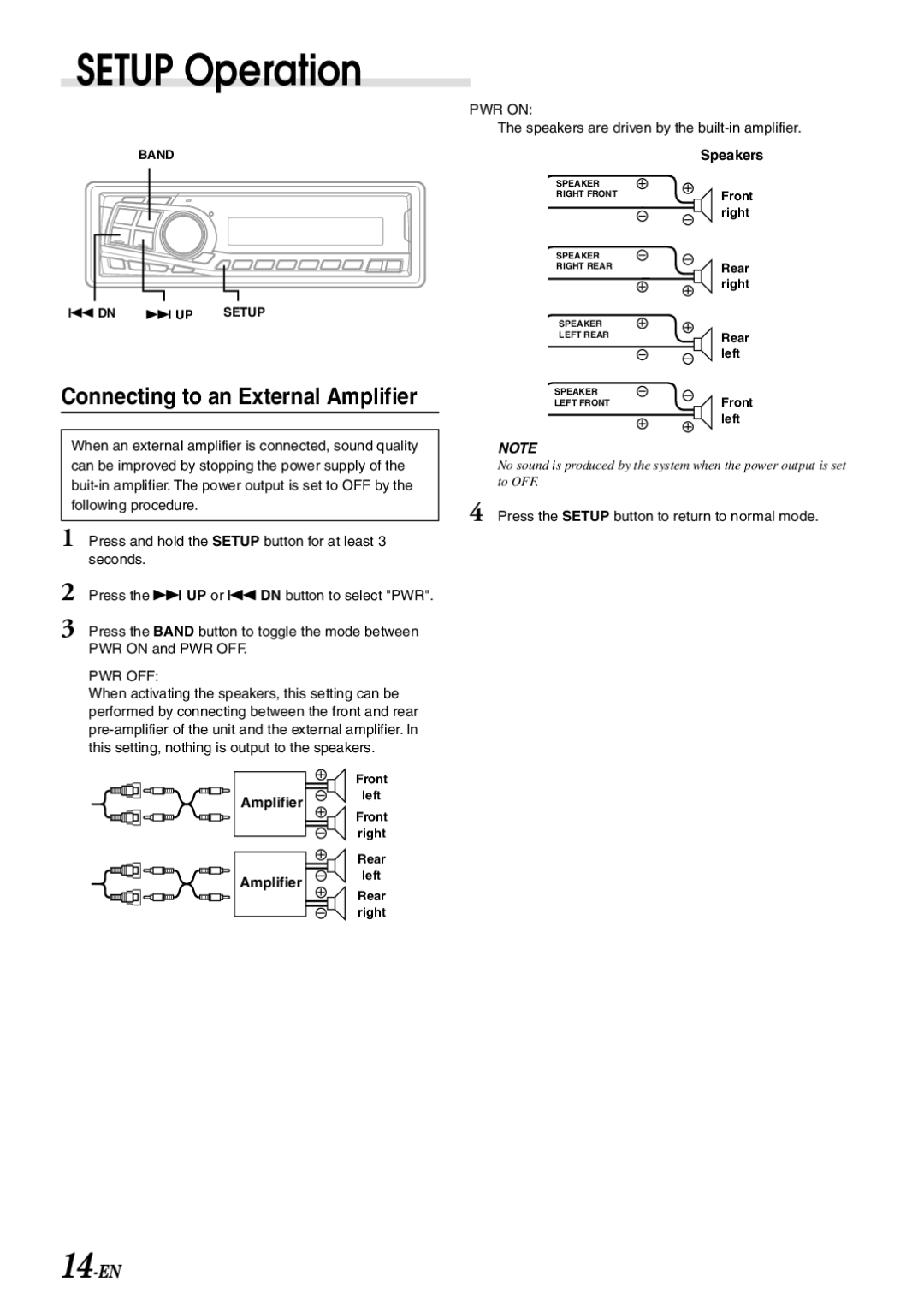 Alpine CDA-7892E owner manual Connecting to an External Amplifier, Speakers 