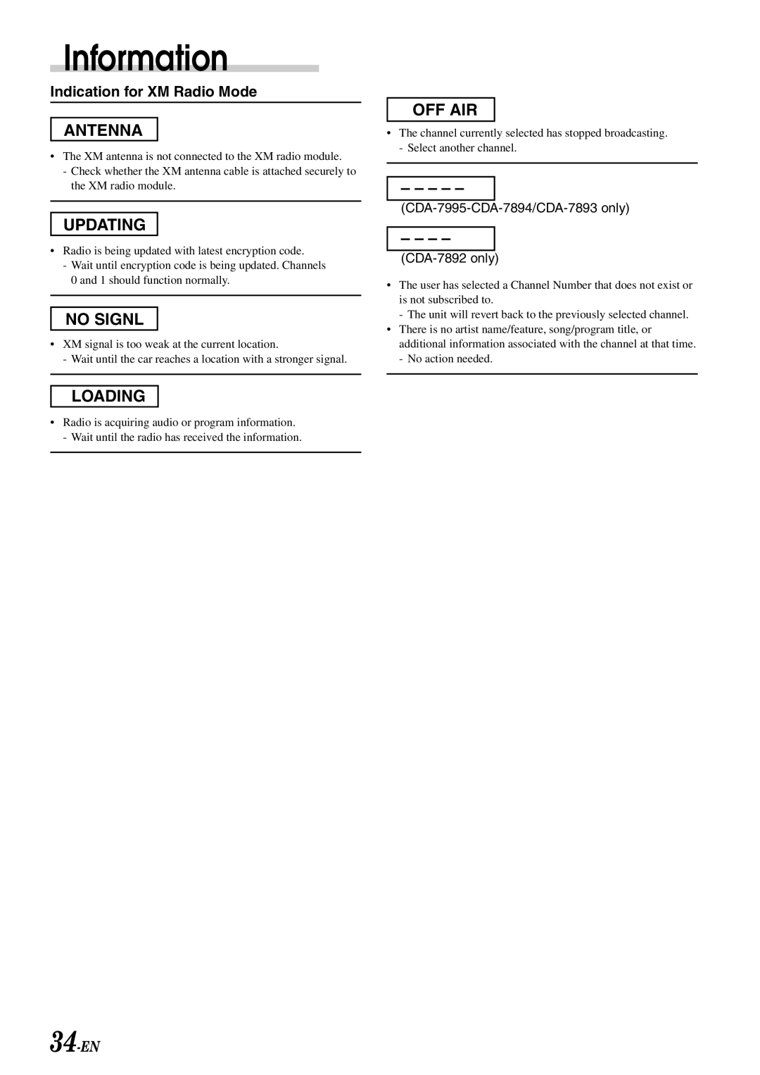 Alpine CDA-7894, CDA-7893, CDA-7892 owner manual Antenna 