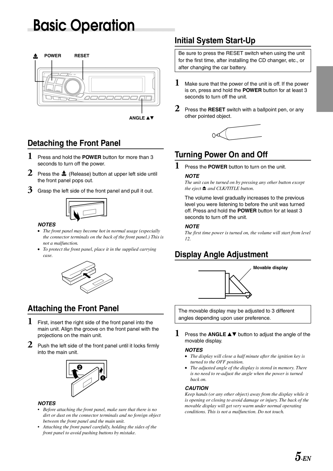 Alpine CDA-7893, CDA-7894, CDA-7892 owner manual Basic Operation 