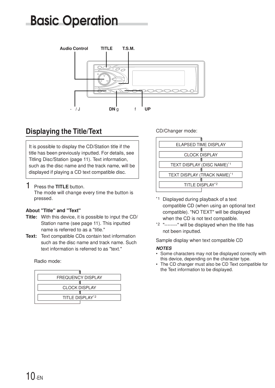 Alpine CDA-7969, CDA-7867 owner manual Displaying the Title/Text, About Title and Text 