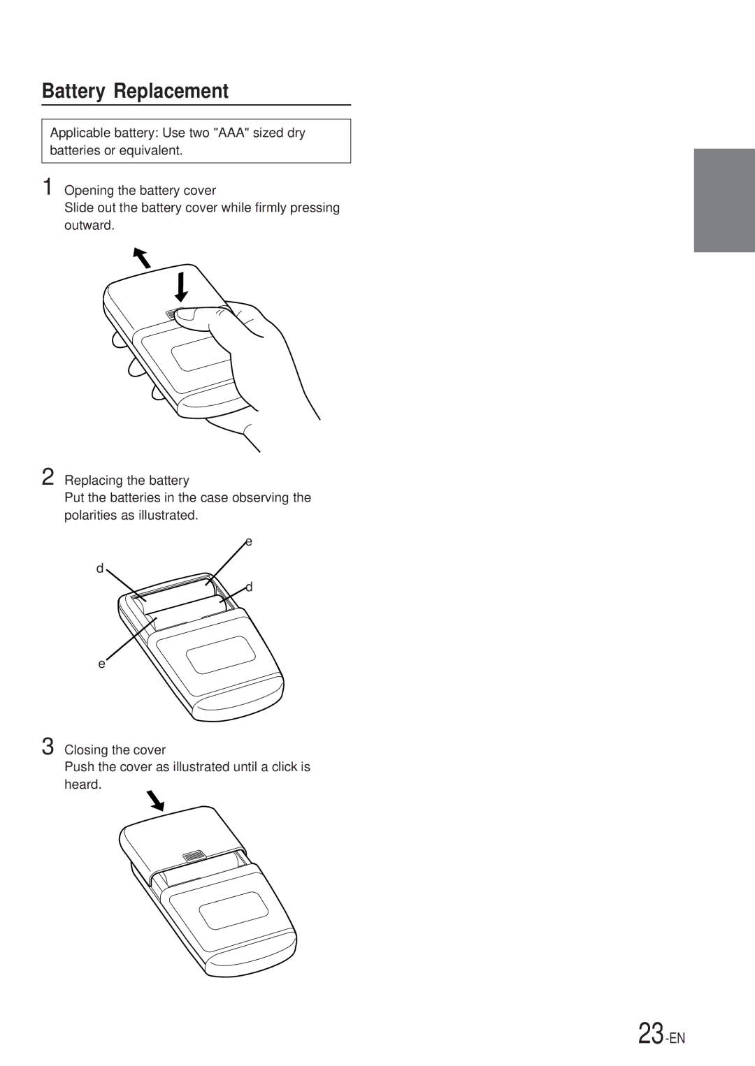 Alpine CDA-7867, CDA-7969 owner manual Battery Replacement 