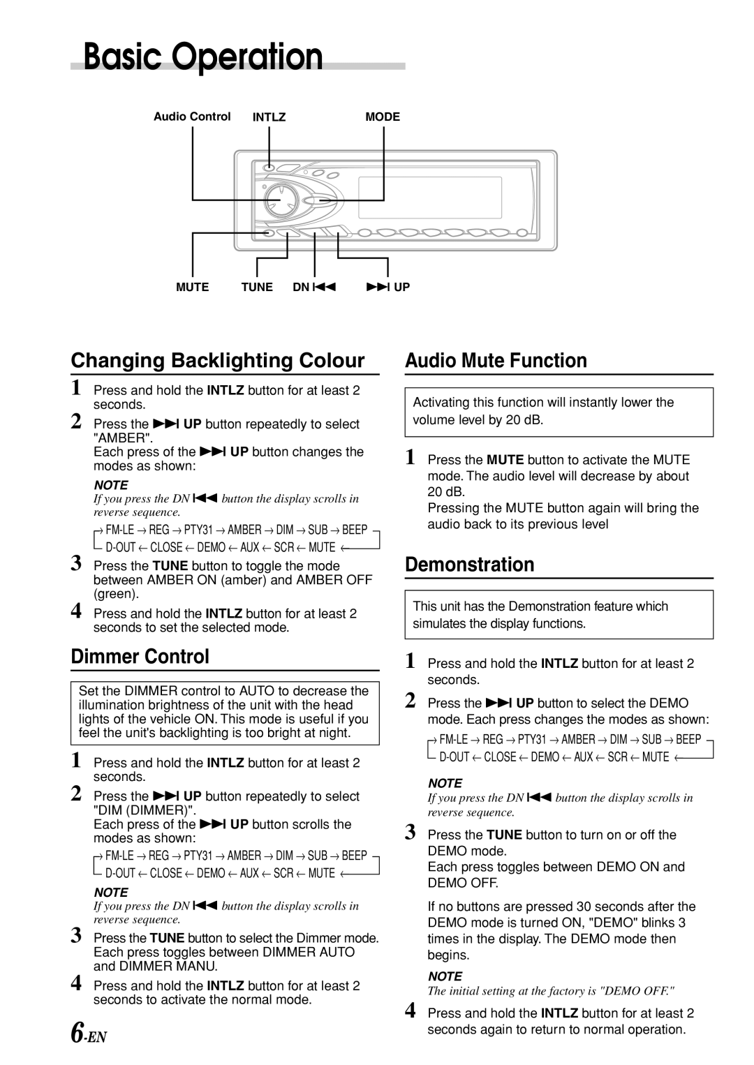 Alpine CDA-7969R owner manual Changing Backlighting Colour, Dimmer Control 