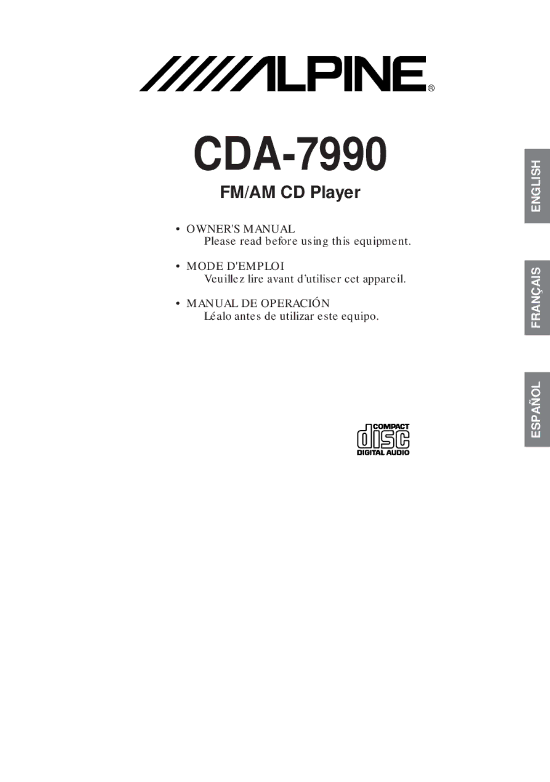 Alpine CDA-7990 manual 