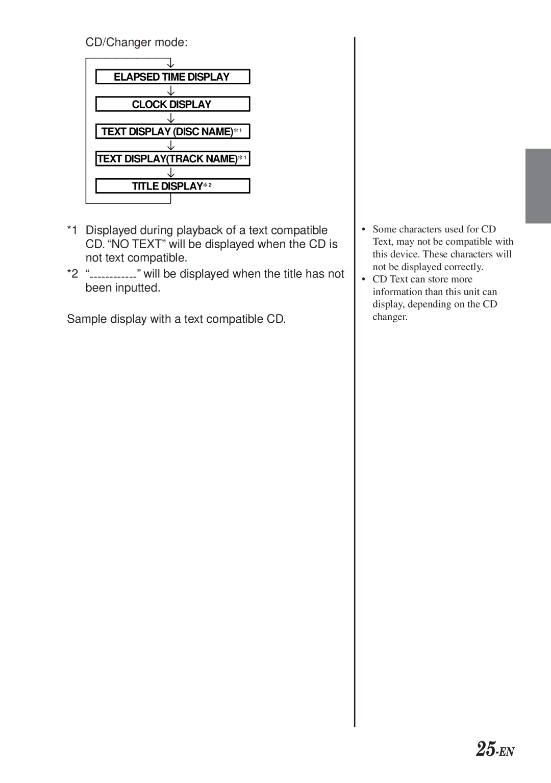 Alpine CDA-7990 manual 25-EN, CD/Changer mode 