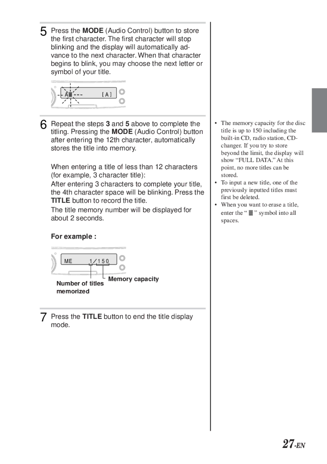 Alpine CDA-7990 manual 27-EN, For example 