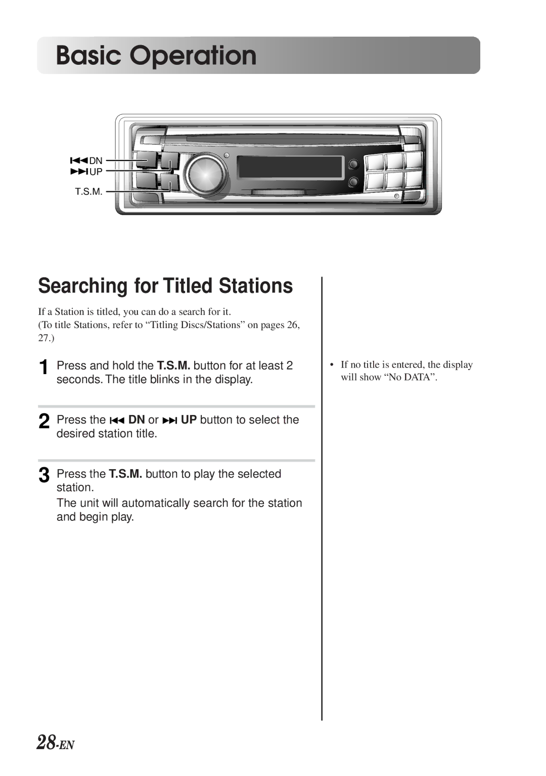 Alpine CDA-7990 manual Searching for Titled Stations, 28-EN 