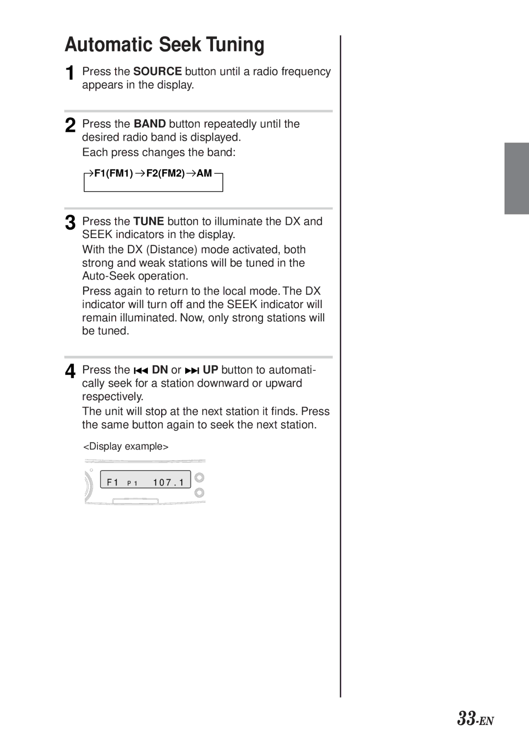 Alpine CDA-7990 manual Automatic Seek Tuning, 33-EN 