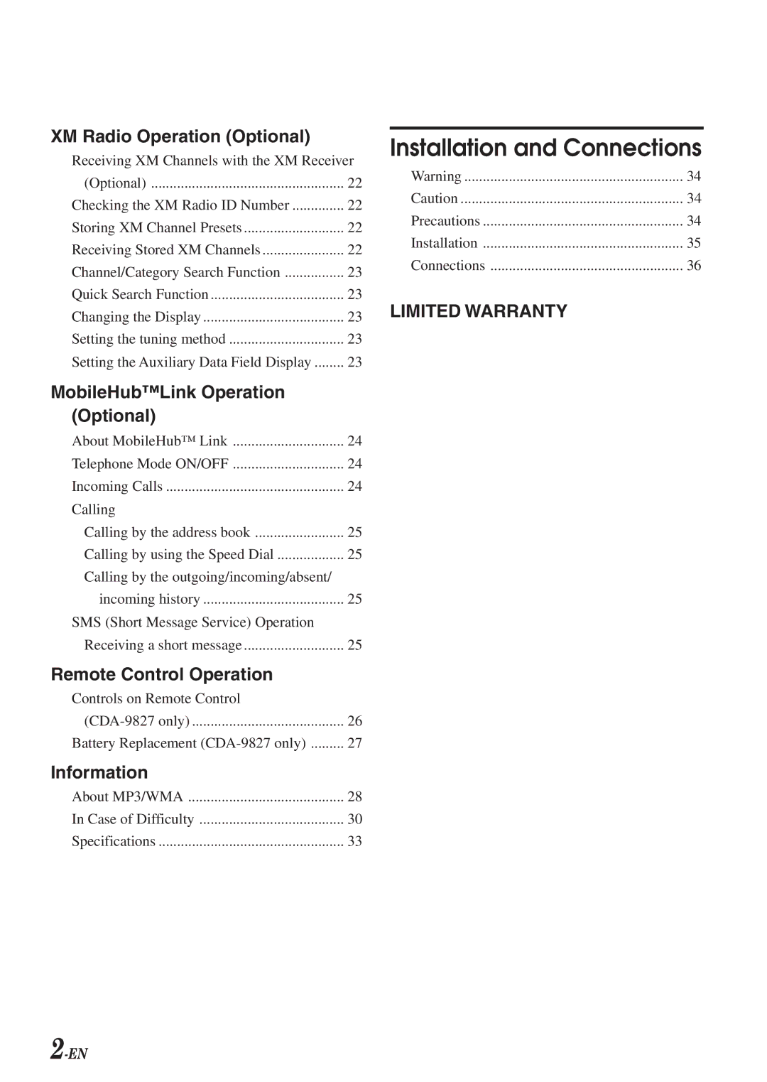 Alpine CDA-9826, CDA-9827, cda-9825 owner manual Installation and Connections 